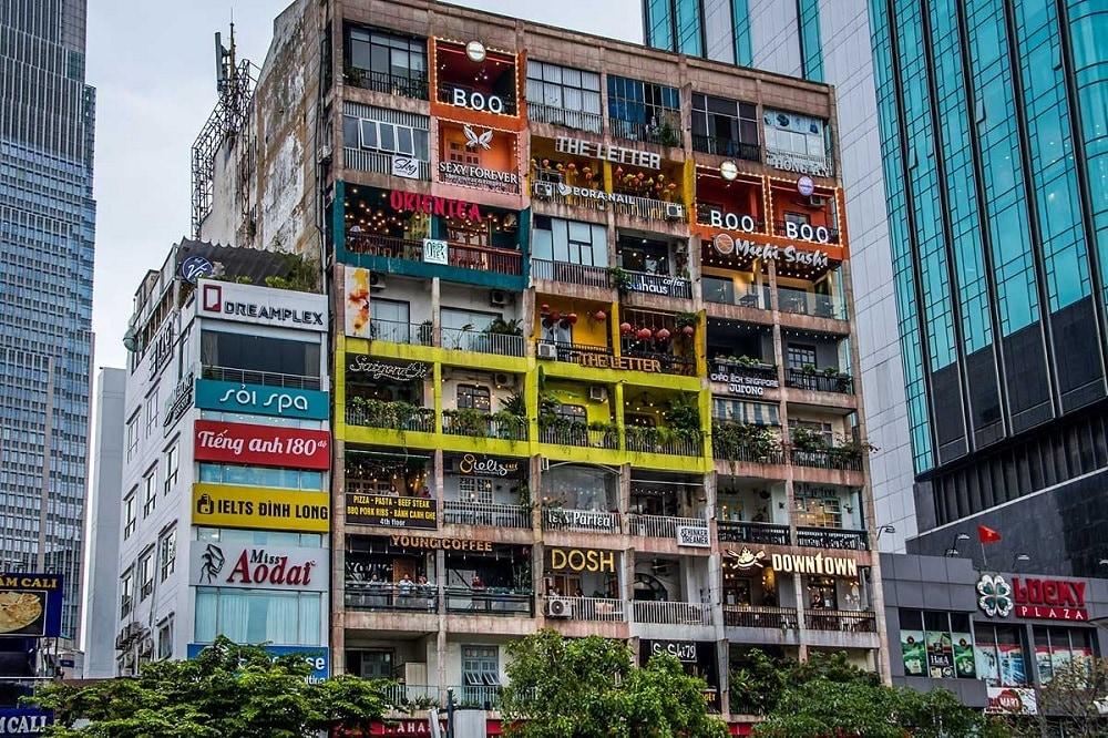 The Cafe Apartments is the iconic complex, located on Nguyen Hue Walking Street
